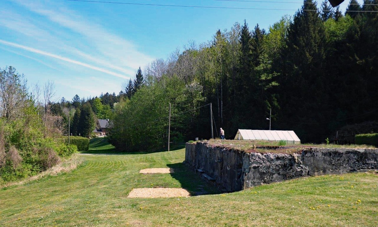 Wolfsegger Revier, Das Gelände des ehemaligen Endbahnhofs Thomasroith mit den Fundamenten.