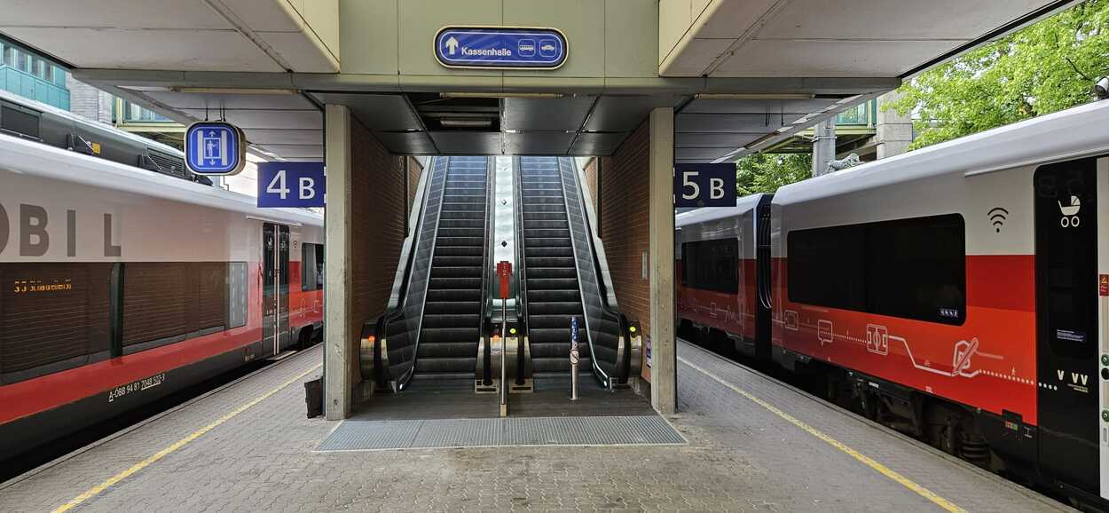Rolltreppen am Bahnhof Bregenz